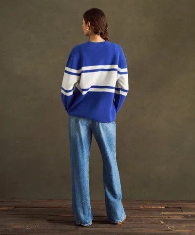 Naadam Nfl Luxe Cashmere Oversized Crewneck Sweater In Blue