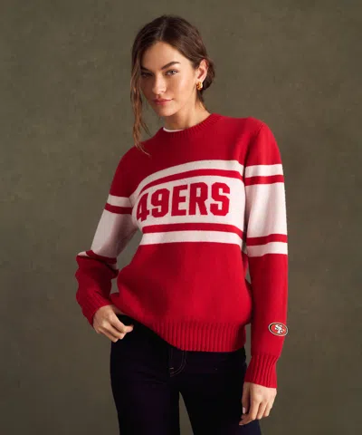 Naadam Nfl Luxe Cashmere Oversized Crewneck Sweater In Red