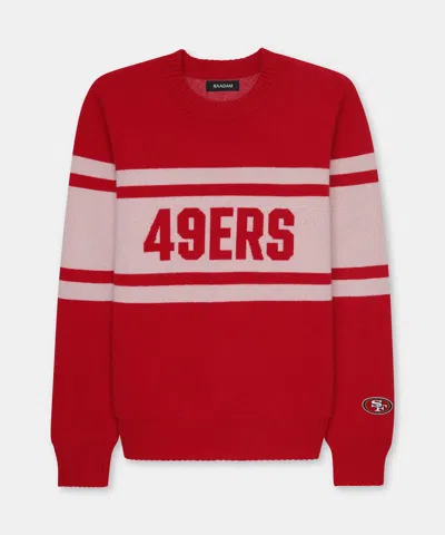 Naadam Nfl Luxe Cashmere Oversized Crewneck Sweater In Red