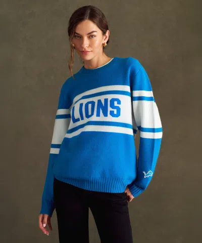 Naadam Nfl Luxe Cashmere Oversized Crewneck Sweater In Blue