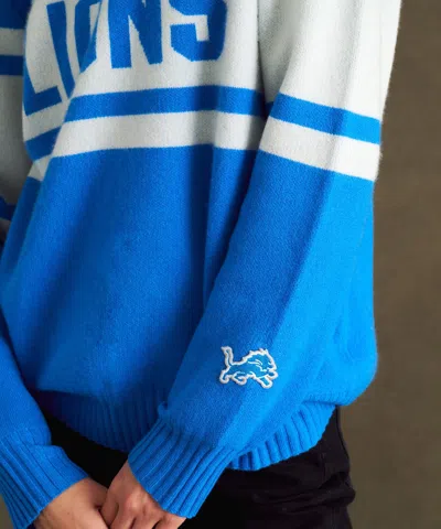 Naadam Nfl Luxe Cashmere Oversized Crewneck Sweater In Blue