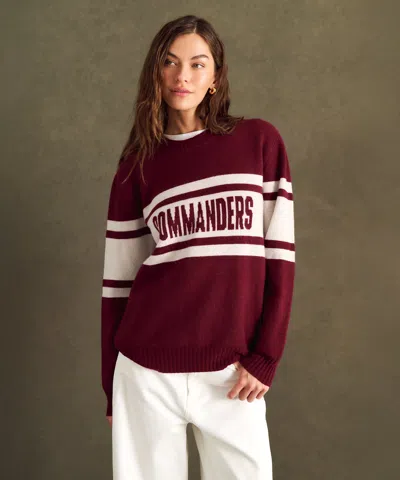 Naadam Nfl Luxe Cashmere Oversized Crewneck Sweater In Burgundy