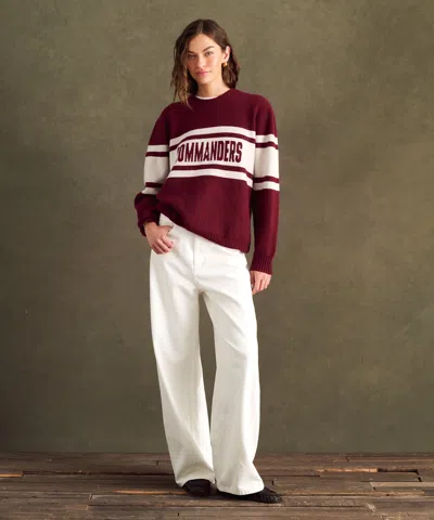 Naadam Nfl Luxe Cashmere Oversized Crewneck Sweater In Burgundy