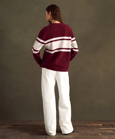 Naadam Nfl Luxe Cashmere Oversized Crewneck Sweater In Burgundy
