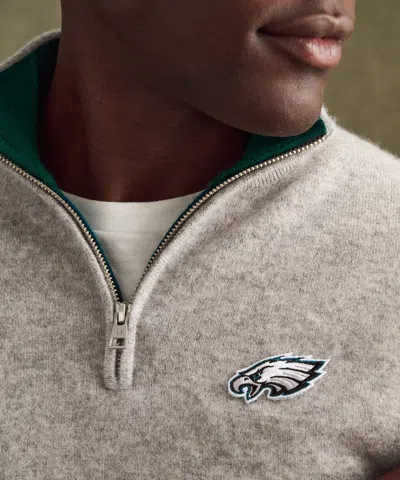 Naadam Nfl Signature Cashmere Color Blocked Quarter Zip In Gray