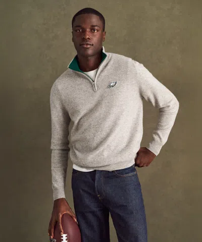Naadam Nfl Signature Cashmere Color Blocked Quarter Zip In Gray