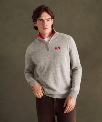 Naadam Nfl Signature Cashmere Color Blocked Quarter Zip In Gray