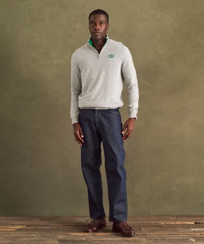 Naadam Nfl Signature Cashmere Color Blocked Quarter Zip In Gray