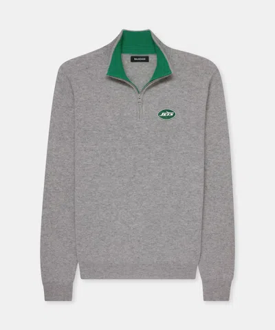 Naadam Nfl Signature Cashmere Color Blocked Quarter Zip In Gray