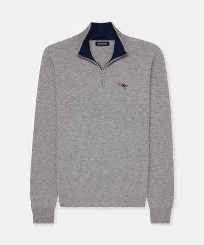 Naadam Nfl Signature Cashmere Color Blocked Quarter Zip In Gray
