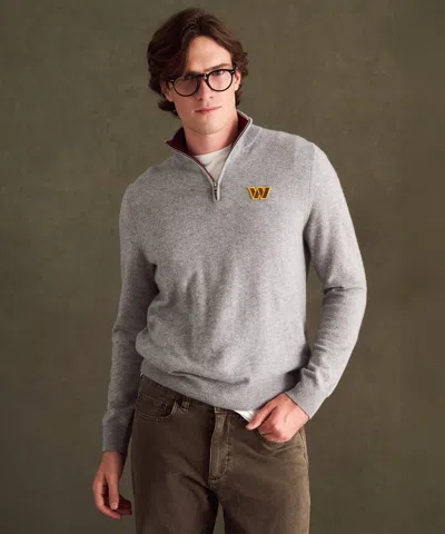 Naadam Nfl Signature Cashmere Color Blocked Quarter Zip In Gray