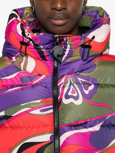 Pucci Abstract-print Puffer Jacket Clothing In Multi