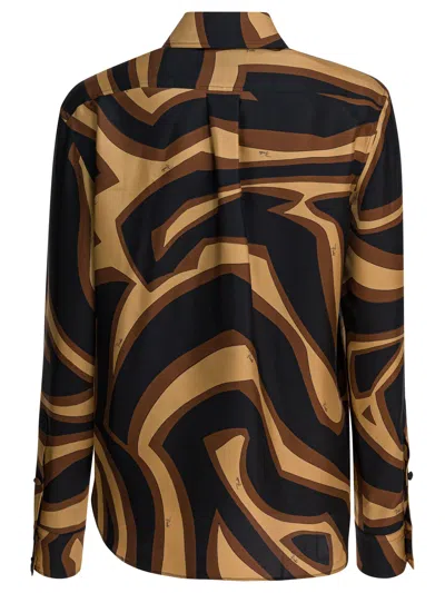 Pucci Multicolor Silk Pattern Shirt In Animal Print