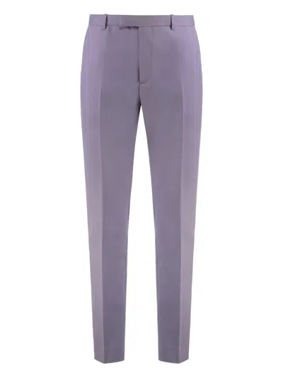 Gucci Trousers In Dry Wool Gabardine In Purple