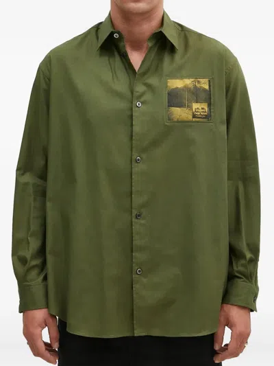 Undercover Pocket Button Shirt In Green