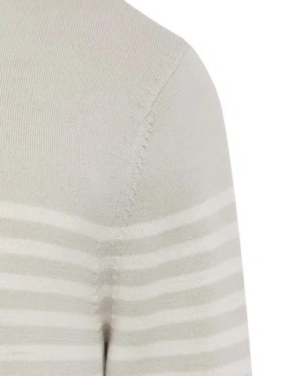 Theory Striped-pattern Crewneck Sweater In Neutral