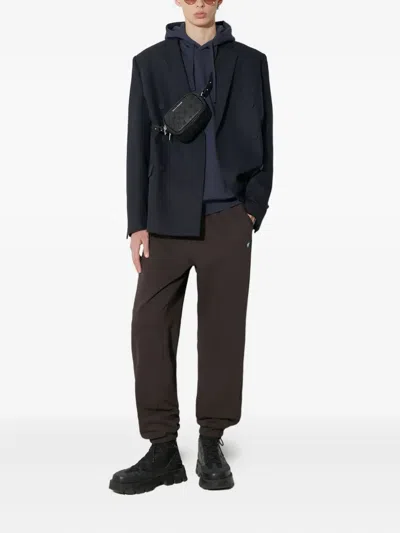 Wood Wood Logo-patch Track Pants In Brown