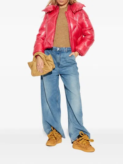 Add Quilted-hooded Jacket In Red