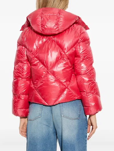 Add Quilted-hooded Jacket In Red