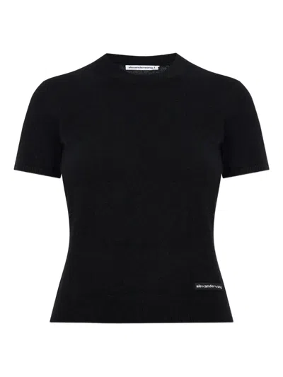 Alexander Wang Logo Crew-neck T-shirt In Black