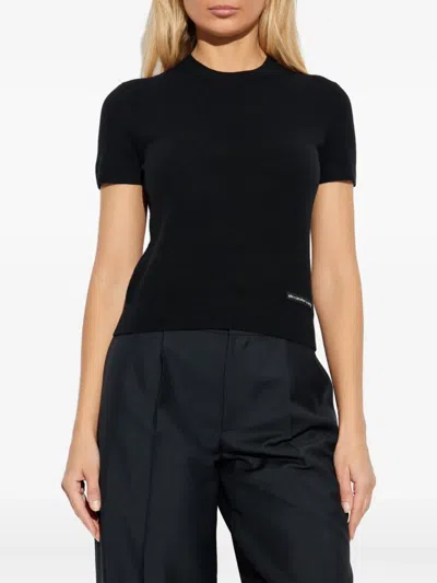 Alexander Wang Logo Crew-neck T-shirt In Black