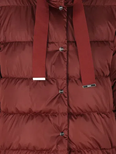 Herno Shiny Satin Cape Down Jacket Clothing In Brown