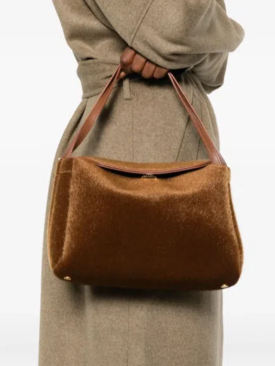 Themoirè Clasp-fastening Tote Bag In Brown