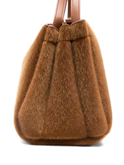 Themoirè Clasp-fastening Tote Bag In Brown