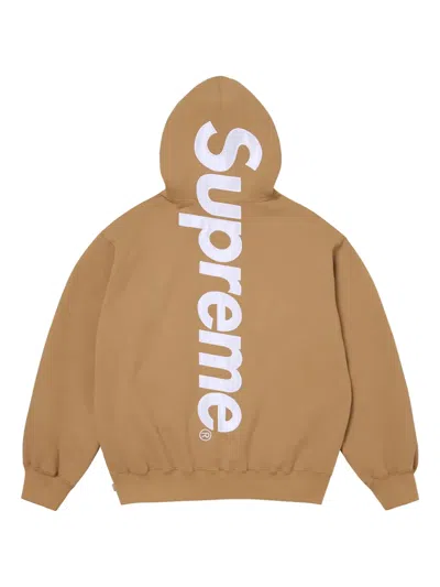 Supreme Logo Appliqué Hoodie In Brown