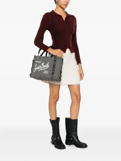 Mc2 Saint Barth Structured Black Bag With Clean Lines And Minimalist Aesthetic In Black