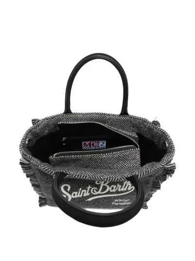 Mc2 Saint Barth Structured Black Bag With Clean Lines And Minimalist Aesthetic In Black