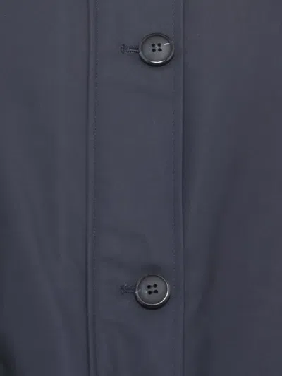 Valentini 1972 Coat With Synthetic Fur In Blue