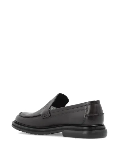 Paul Smith Camini Floral-leather Loafers In Black