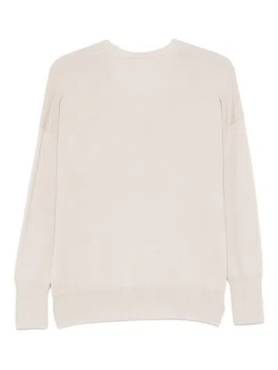 Drumohr Long Sleeve V-neck Sweater In Neutral