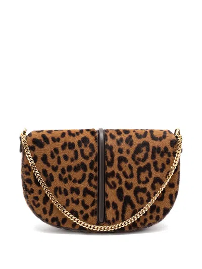 Fendi Leopard Chain Tote Bag In Brown