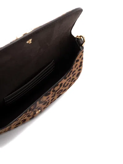 Fendi Leopard Chain Tote Bag In Brown