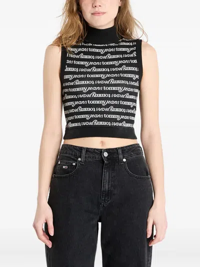 Tommy Jeans Logo-print Top In Black
