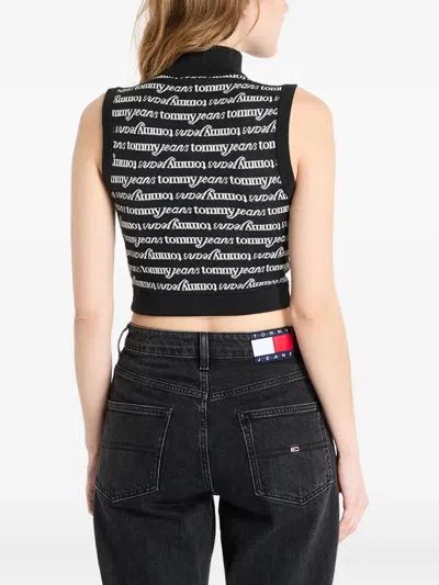 Tommy Jeans Logo-print Top In Black