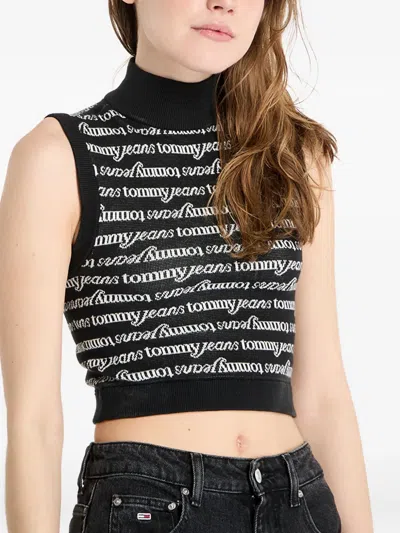 Tommy Jeans Logo-print Top In Black