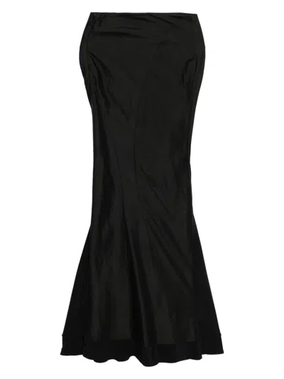 Yehuafan Silk Skirt In Black