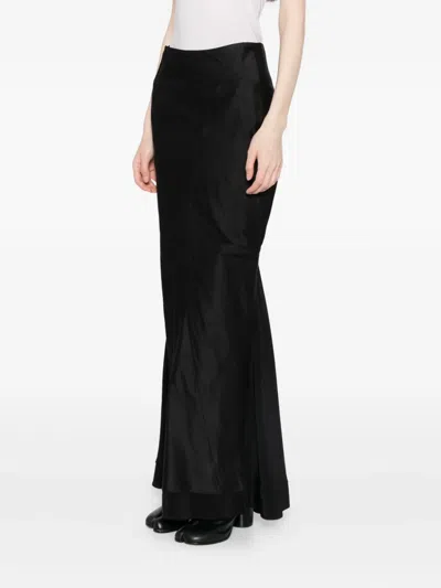 Yehuafan Silk Skirt In Black