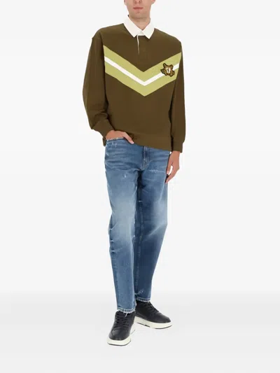 Hugo Boss Distressed-details Logo-patch Jeans In Blue