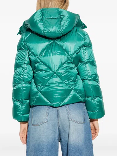 Add Quilted-hooded Jacket In Green
