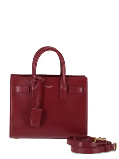 Saint Laurent Sac De Jour Nano Top-handle Bag In Smooth Leather In Red
