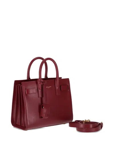 Saint Laurent Sac De Jour Nano Top-handle Bag In Smooth Leather In Red