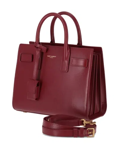 Saint Laurent Sac De Jour Nano Top-handle Bag In Smooth Leather In Red
