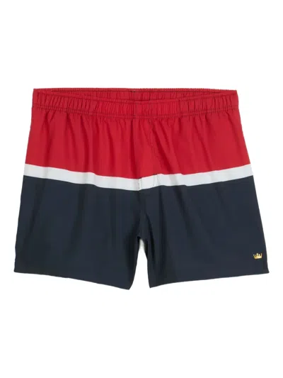 Osklen Riva Three-tone Stripe Swim Shorts In Black