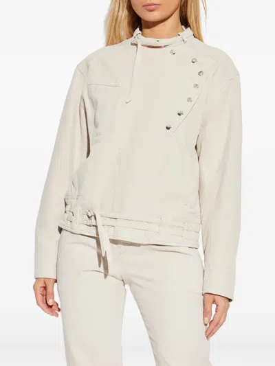 Isabel Marant Timea Buttoned-belted Jacket In Neutral