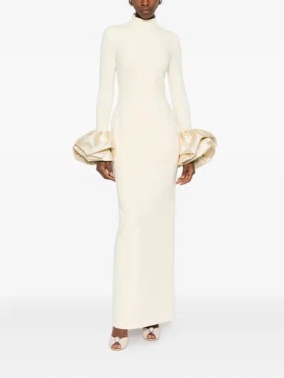 Solace London Long-sleeve Maxi Dress In Neutral