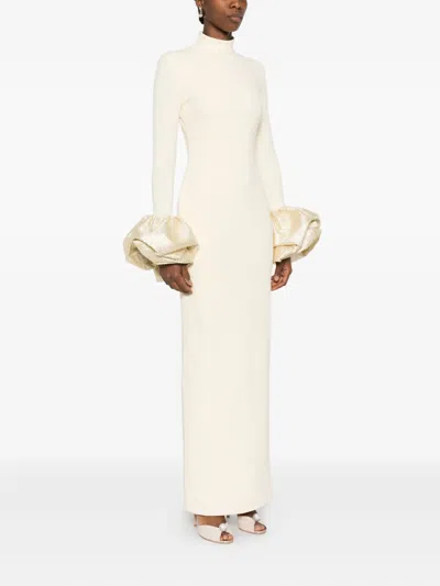 Solace London Long-sleeve Maxi Dress In Neutral